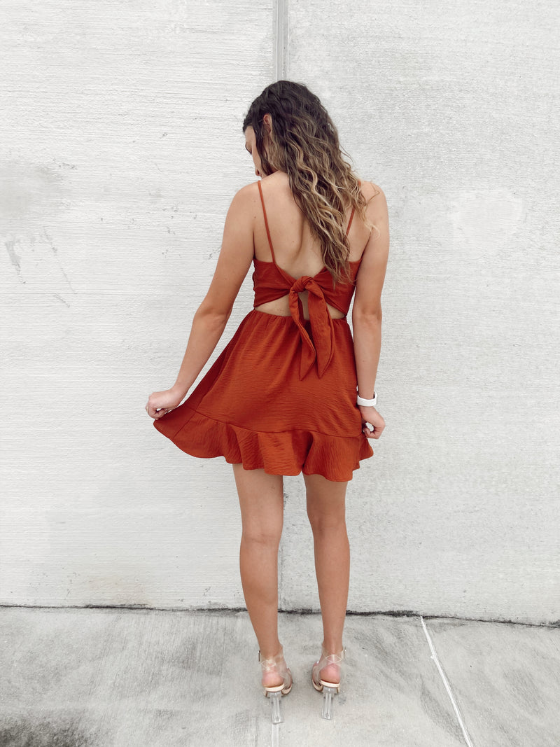 Honey Mini Dress - Rust Small Honey Mini Dress - Rust Small