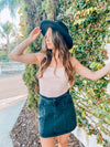 Get Free Black Denim Mini Skirt