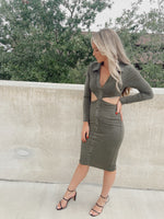 Cut It Out Olive Midi Dress