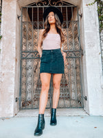 Get Free Black Denim Mini Skirt