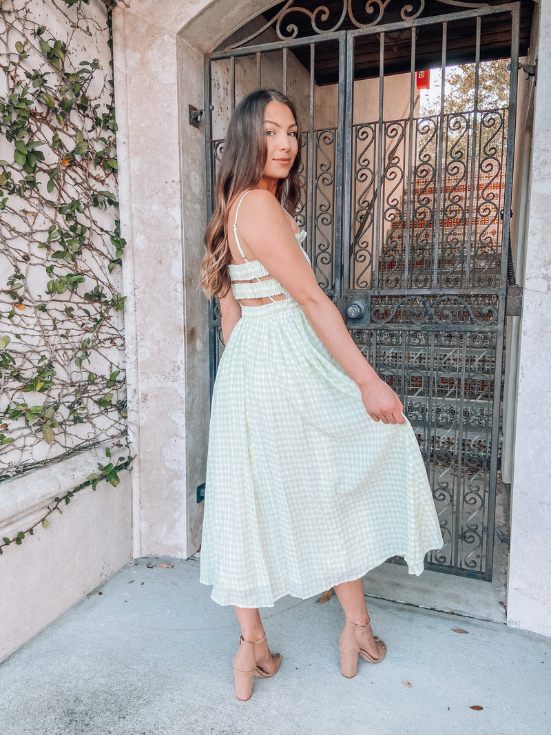 Enchanted Sage Midi Dress