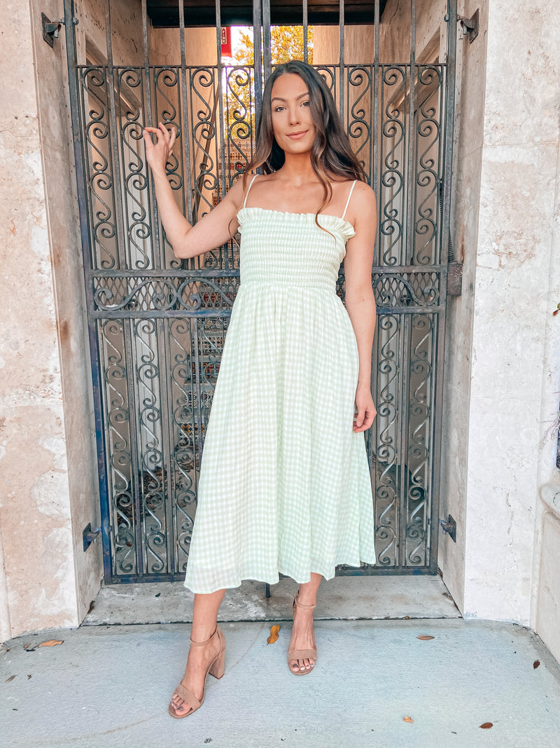 Enchanted Sage Midi Dress