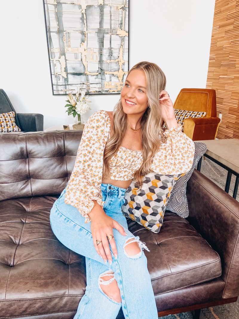 Daisy Yellow Floral Top