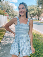 Ocean Drive Gingham Mini Dress - Blue